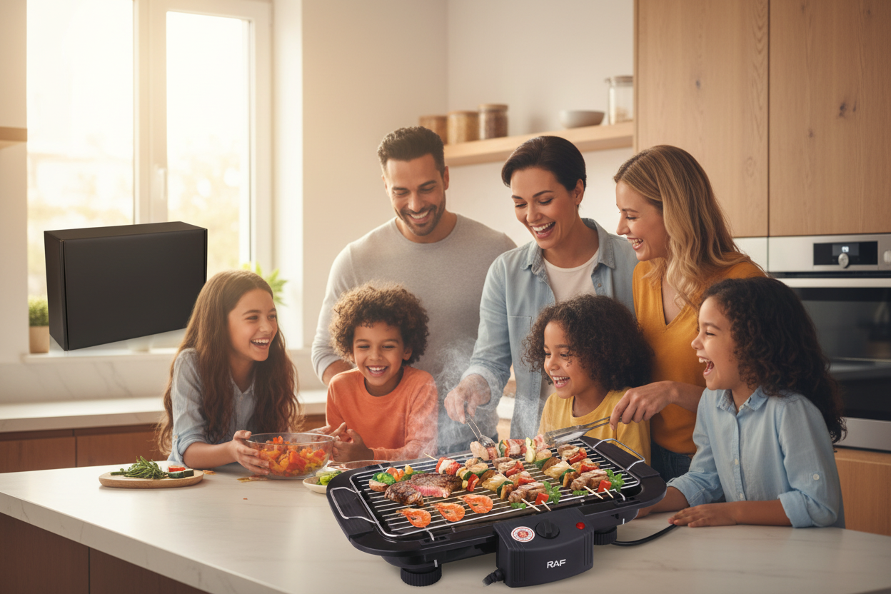 Electric BBQ Grill for Home and Outdoor Use