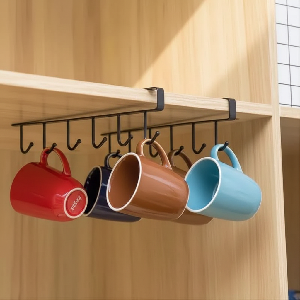 Multifunctional Wall-Mounted Kitchen Utensil Hooks
