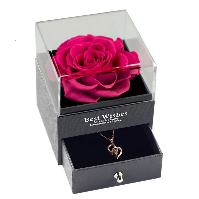 Preserved Flower with Necklace