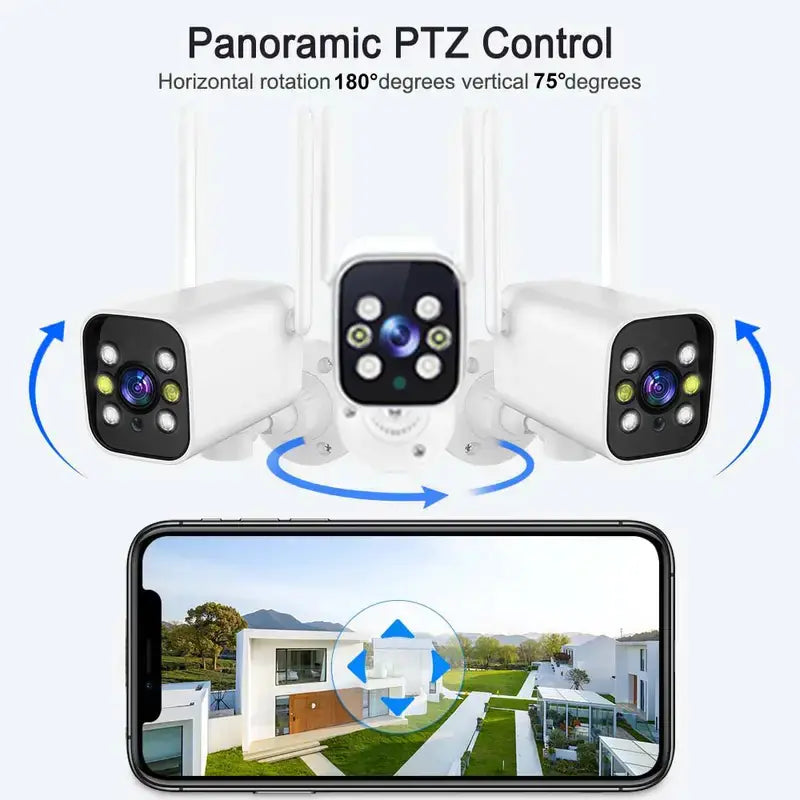 1080p Wifi PTZ Outdoor Security Camera with AI Detection