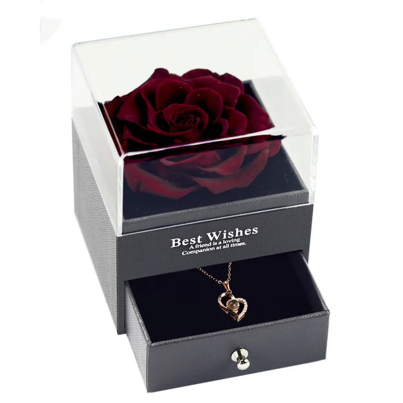 Preserved Flower with Necklace