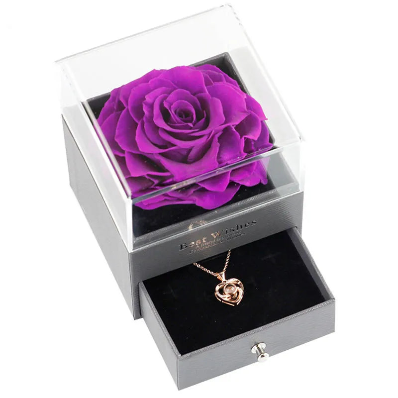Preserved Flower with Necklace