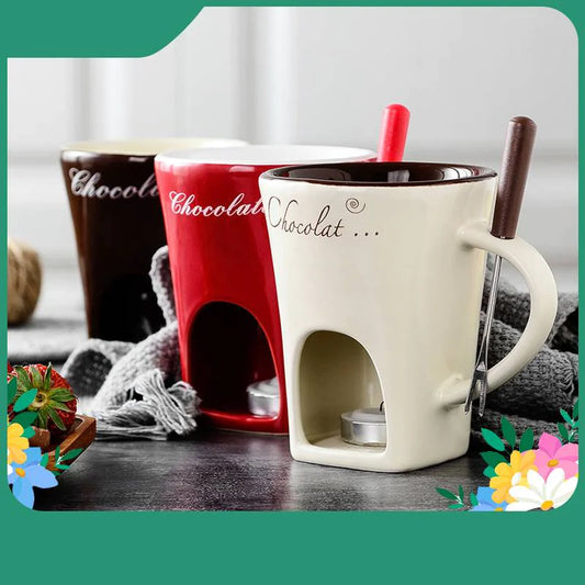 Ceramic Chocolate Warmer Mug for Perfectly Melted Chocolate Delights