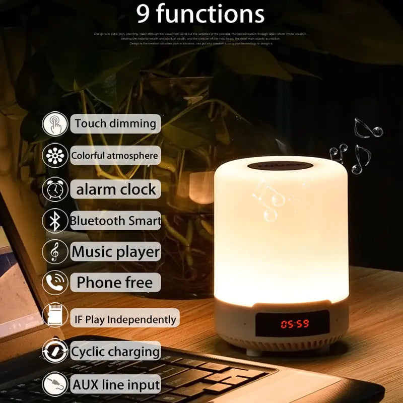 Smart Bluetooth Speaker with Colorful Atmosphere Lamp