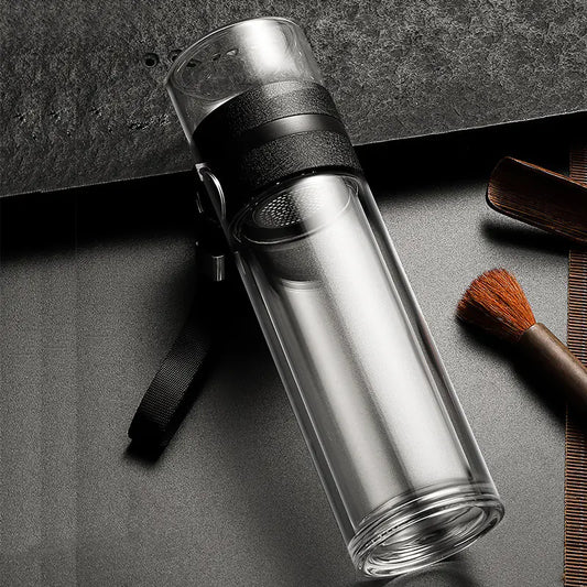 Customizable Glass Tea Separation Cup with Tea Chamber