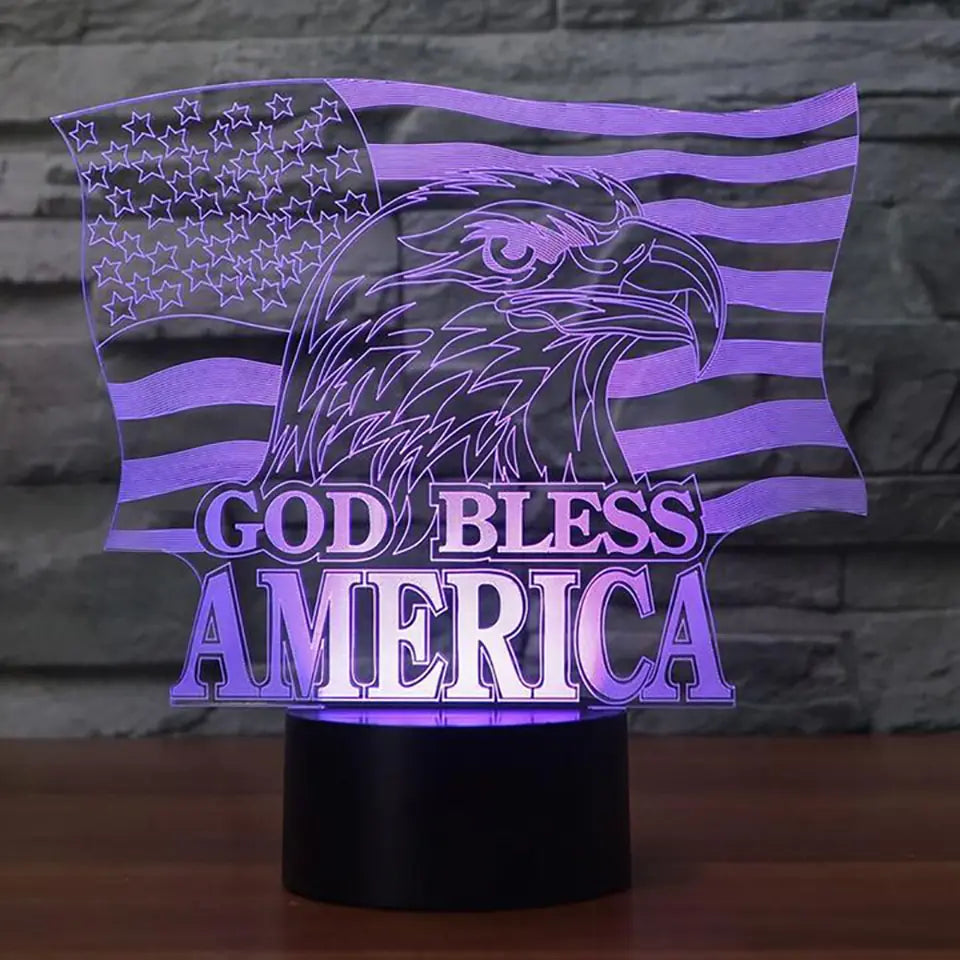 Színes érintőképernyős LED 3D Eagle éjszakai fény
