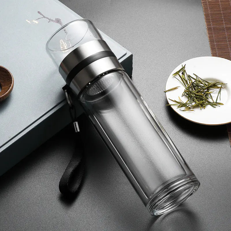Customizable Glass Tea Separation Cup with Tea Chamber