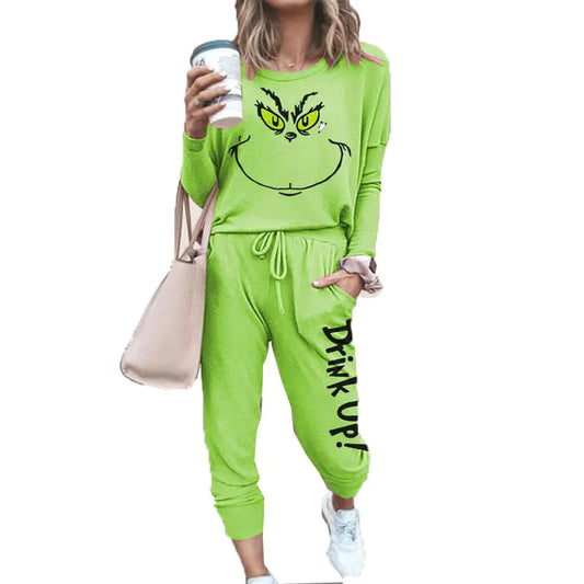 Grinch Drink Up Hoodie Set