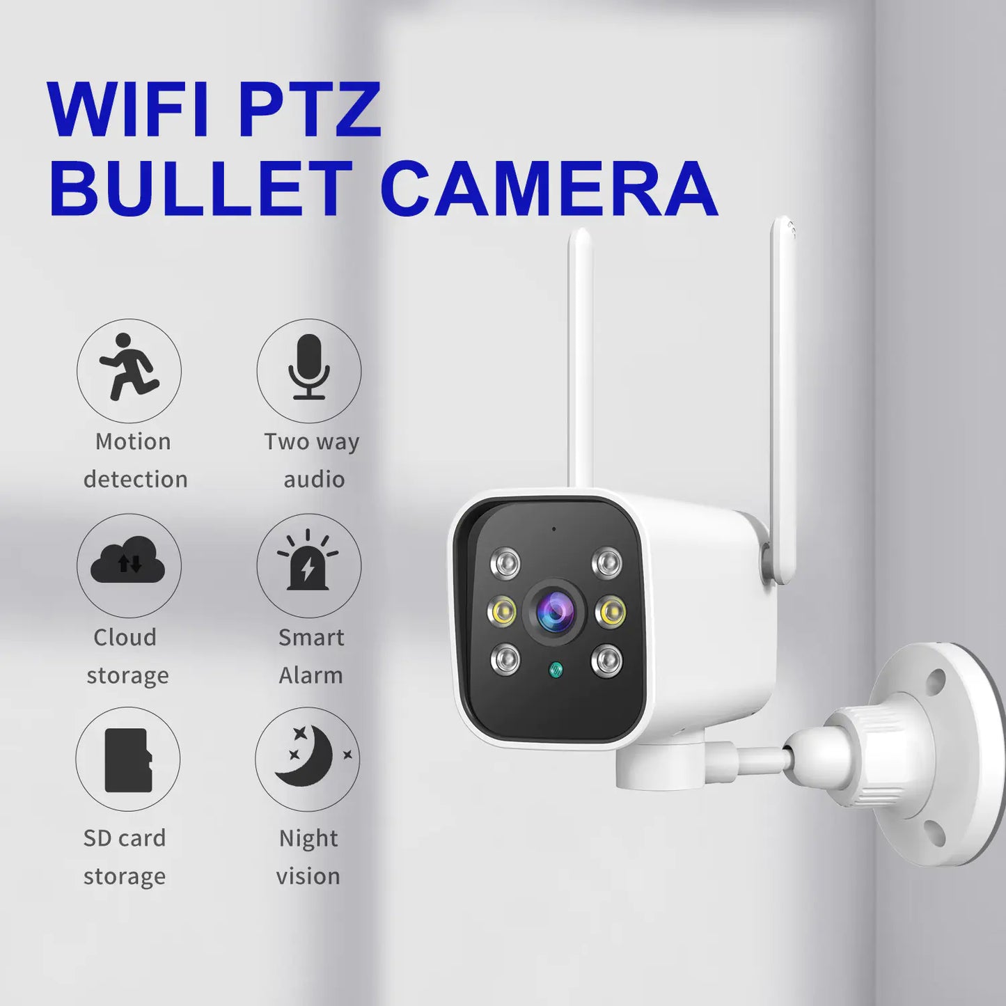 1080p Wifi PTZ Outdoor Security Camera with AI Detection