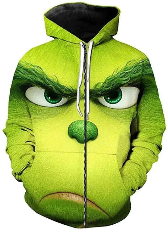 Christmas Green Monkey 3D Printed Hoodie