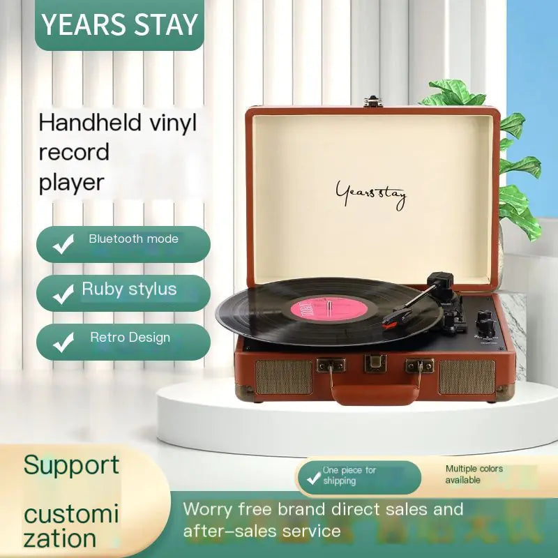 Portable Mini Smart Record Player with Bluetooth Speaker