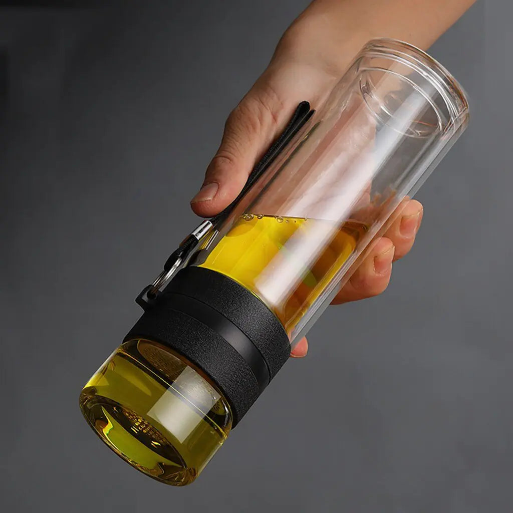Customizable Glass Tea Separation Cup with Tea Chamber