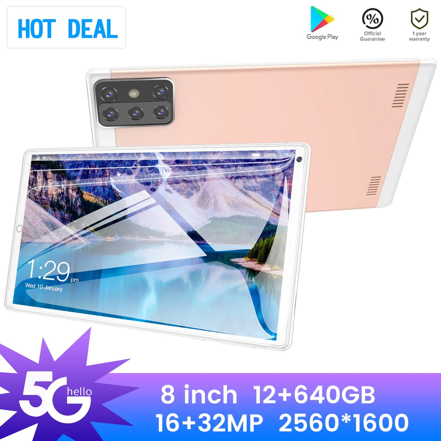 8-Inch Android Tablet with HD Screen and GPS