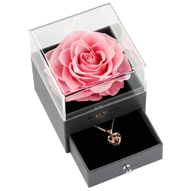 Preserved Flower with Necklace