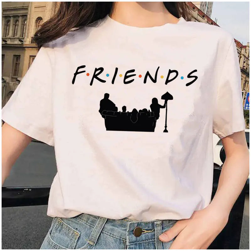 Friends TV Show T-Shirt with Classic Letter Print - Ideal for Fans