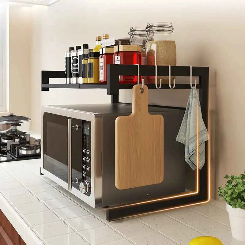 Retractable Kitchen Microwave Storage Rack