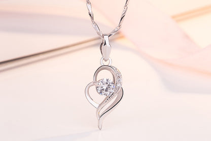 925 Silver Necklace with Zircon Pendant Jewelry