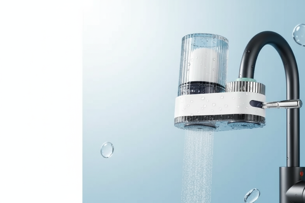 Telepítés nélküli csapra szerelhető víztisztító