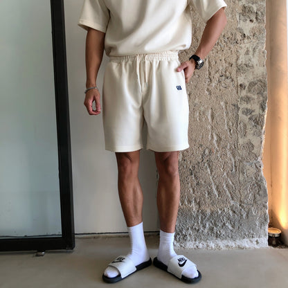 Casual Cotton Sports Suit with Polo Shirt and Shorts