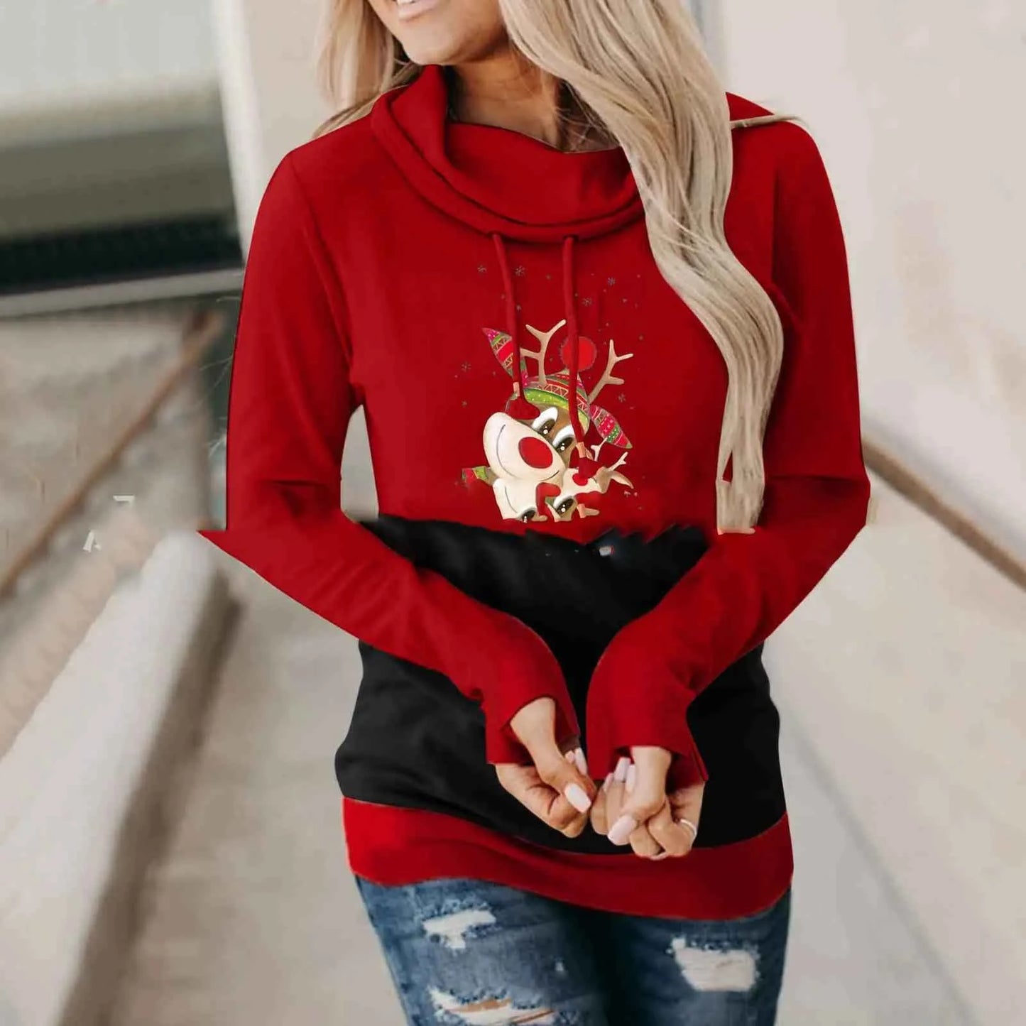 Christmas Hoodie Sweatshirt with Long Sleeves