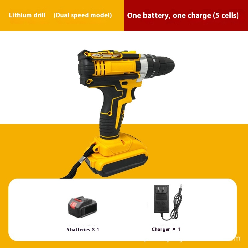 Brushed Impact Drill Lithium Battery High Torque Industrial Grade Hand Drill With Battery