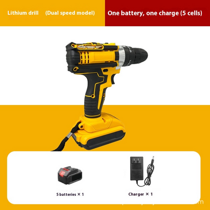 Brushed Impact Drill Lithium Battery High Torque Industrial Grade Hand Drill With Battery