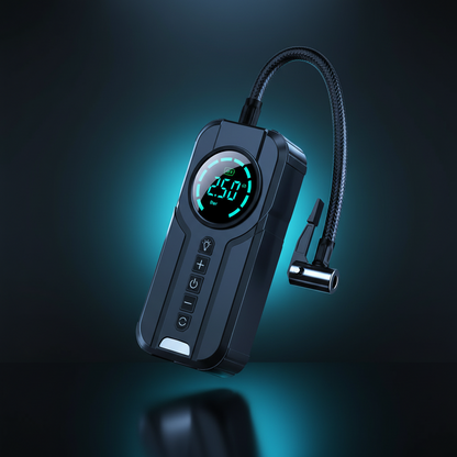 Hordozható, vezeték nélküli 12V-os autó légszivattyú digitális kijelzővel