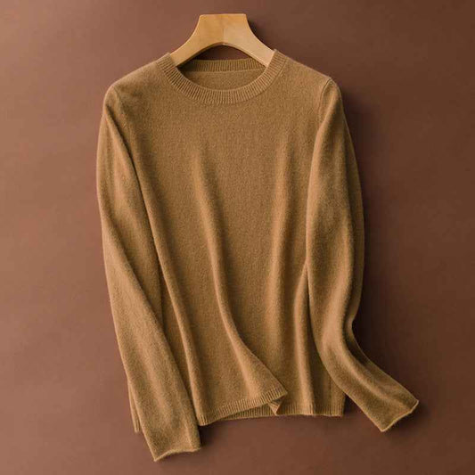 Women's Classic French Round Neck Cashmere Sweater