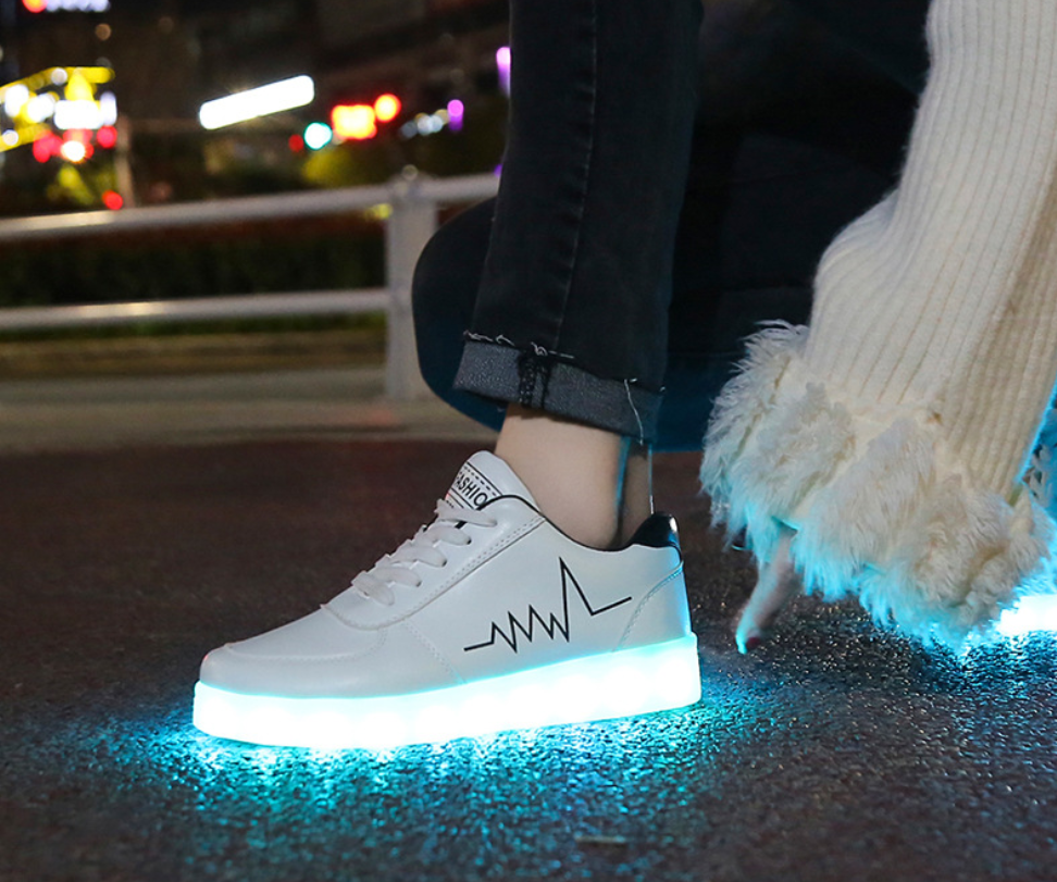 Colorful LED Light-Up Sneakers, Casual Style