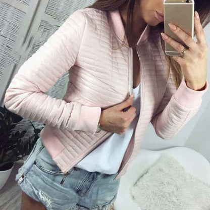 2026 Women's Slim Fit Long Sleeve Zip Cardigan Jacket