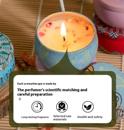 Aromatherapy Petal Candle with Dried Petals and Essential Oils