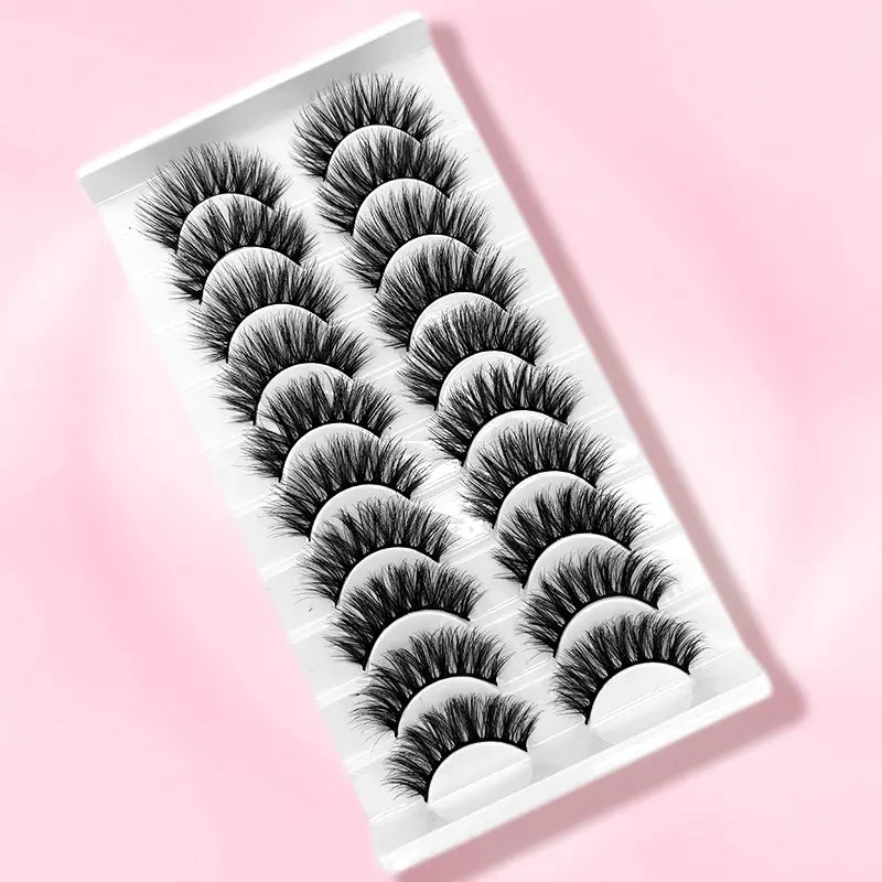 3D Handmade Faux Mink False Eyelashes - 10 Pairs
