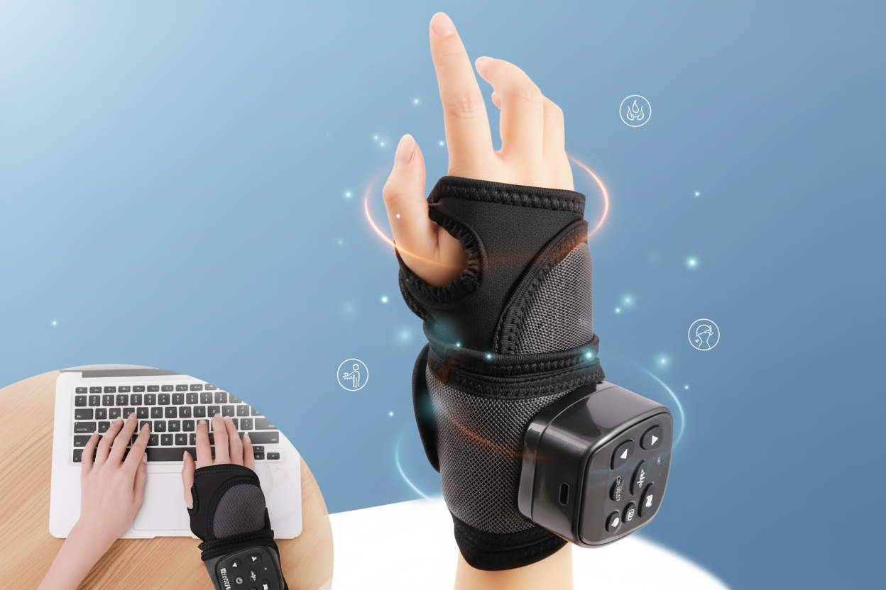 Rechargeable Wrist Massager with Heat Therapy Function