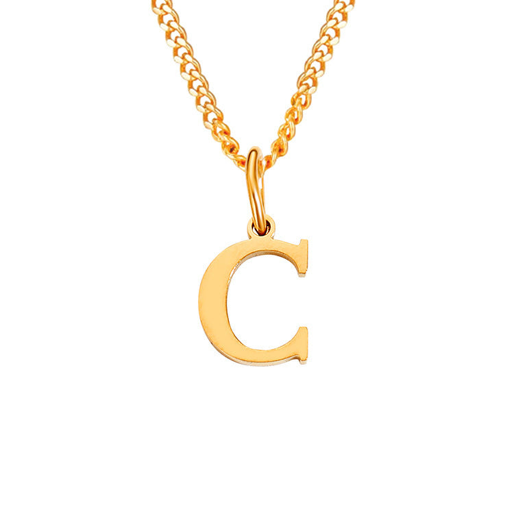 14K Stainless Steel Necklace with 26 Letters