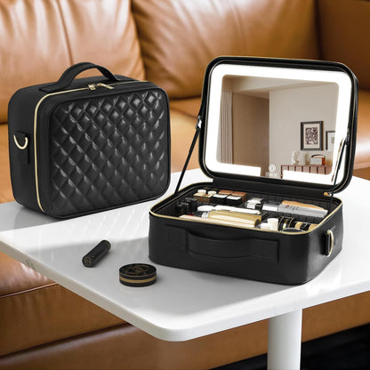 Premium Travel Makeup Bag with LED Mirror