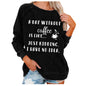 Coffee Personality Letter Print Sweatshirt for Women