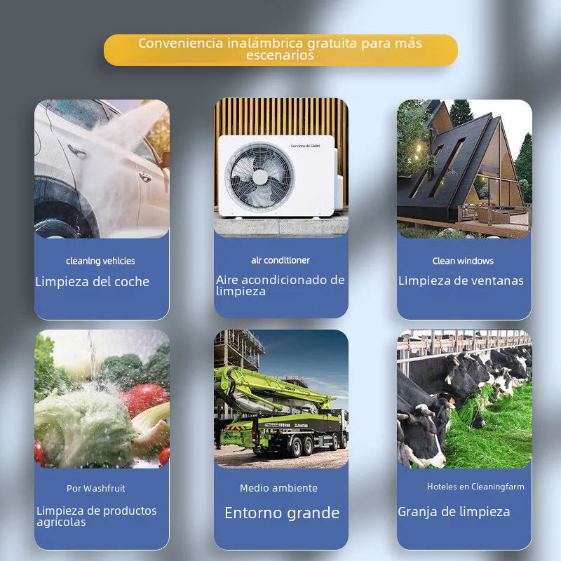 Nagynyomású, hordozható vezeték nélküli autómosó pisztoly