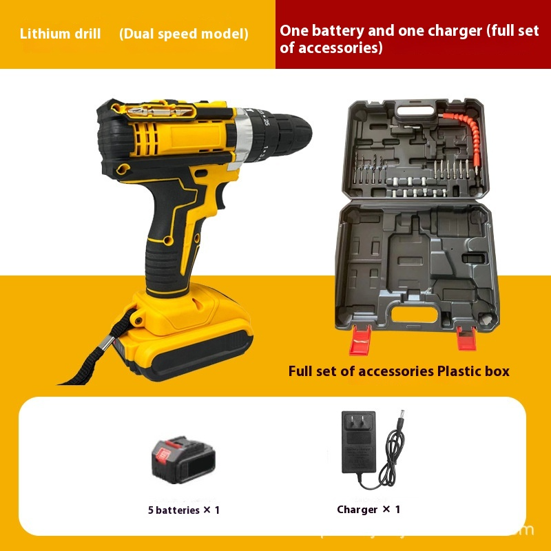 Brushed Impact Drill Lithium Battery High Torque Industrial Grade Hand Drill With Battery