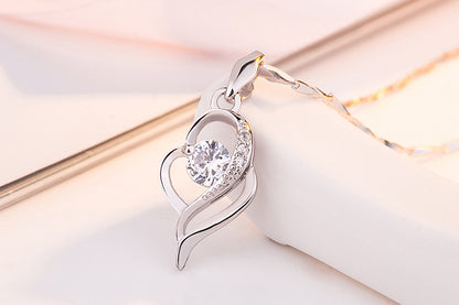 925 Silver Necklace with Zircon Pendant Jewelry