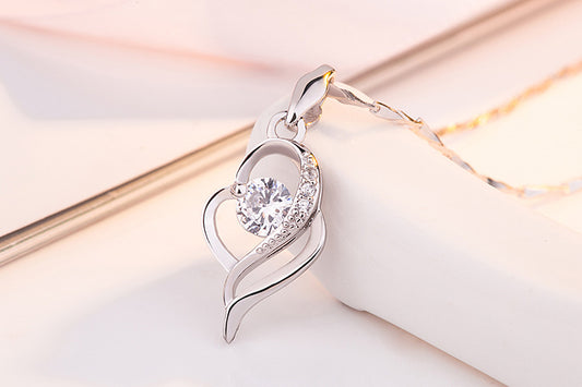 925 Silver Necklace with Zircon Pendant Jewelry