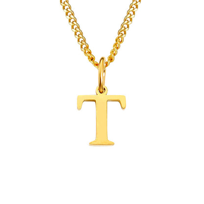 14K Stainless Steel Necklace with 26 Letters