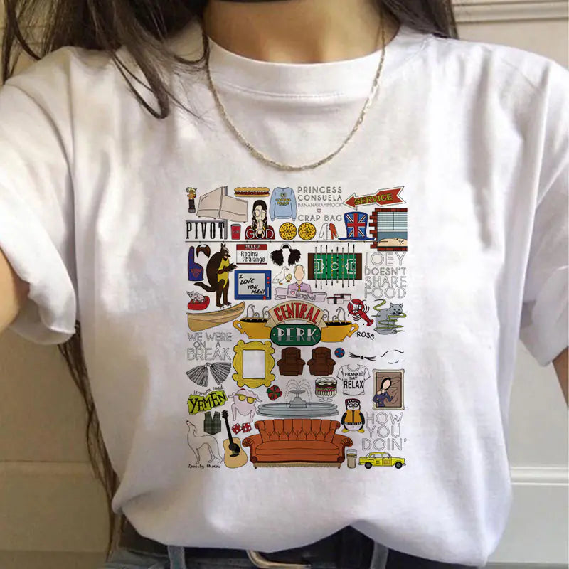Friends TV Show Classic Letter Print T-Shirt