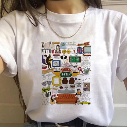 Friends TV Show Classic Letter Print T-Shirt