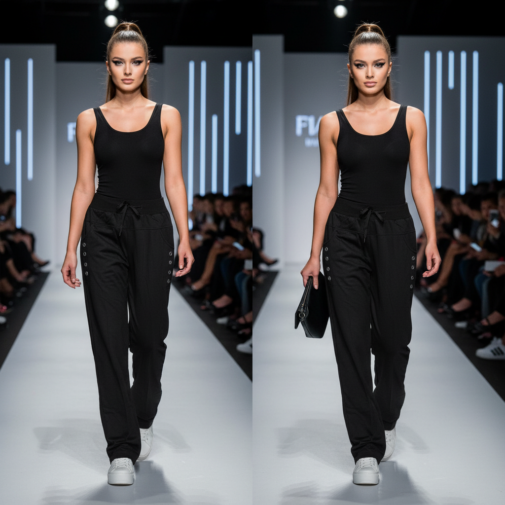 Plus Size Casual Jogger Pants for Women in Black/Gray