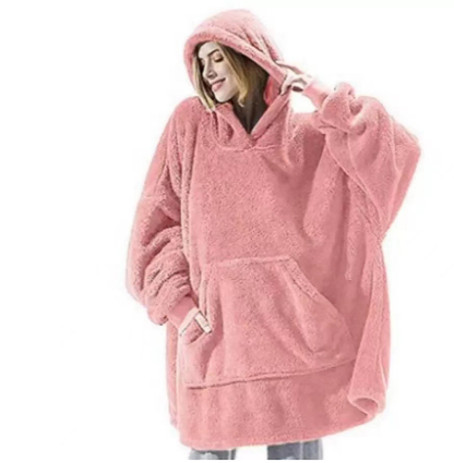 Comfortable Double-Sided Fleece Hoodie with Big Pocket