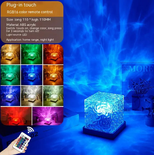 LED vízhullámos vetítőlámpa RGB fényerő-szabályozással