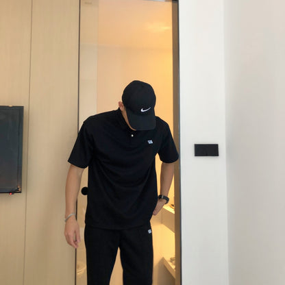 Casual Cotton Sports Suit with Polo Shirt and Shorts