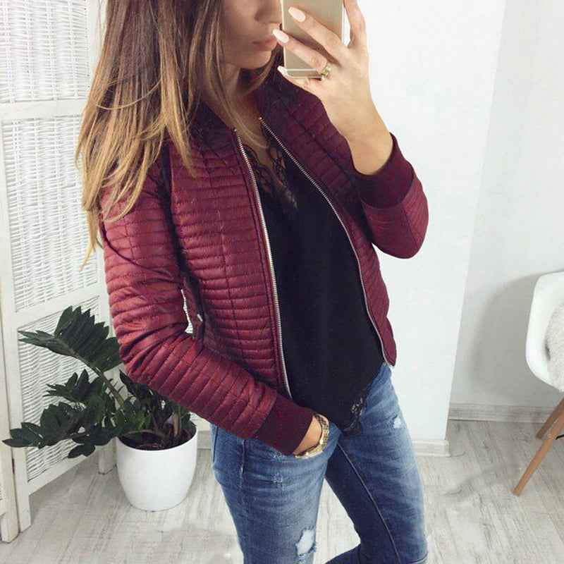 2026 Women's Slim Fit Long Sleeve Zip Cardigan Jacket