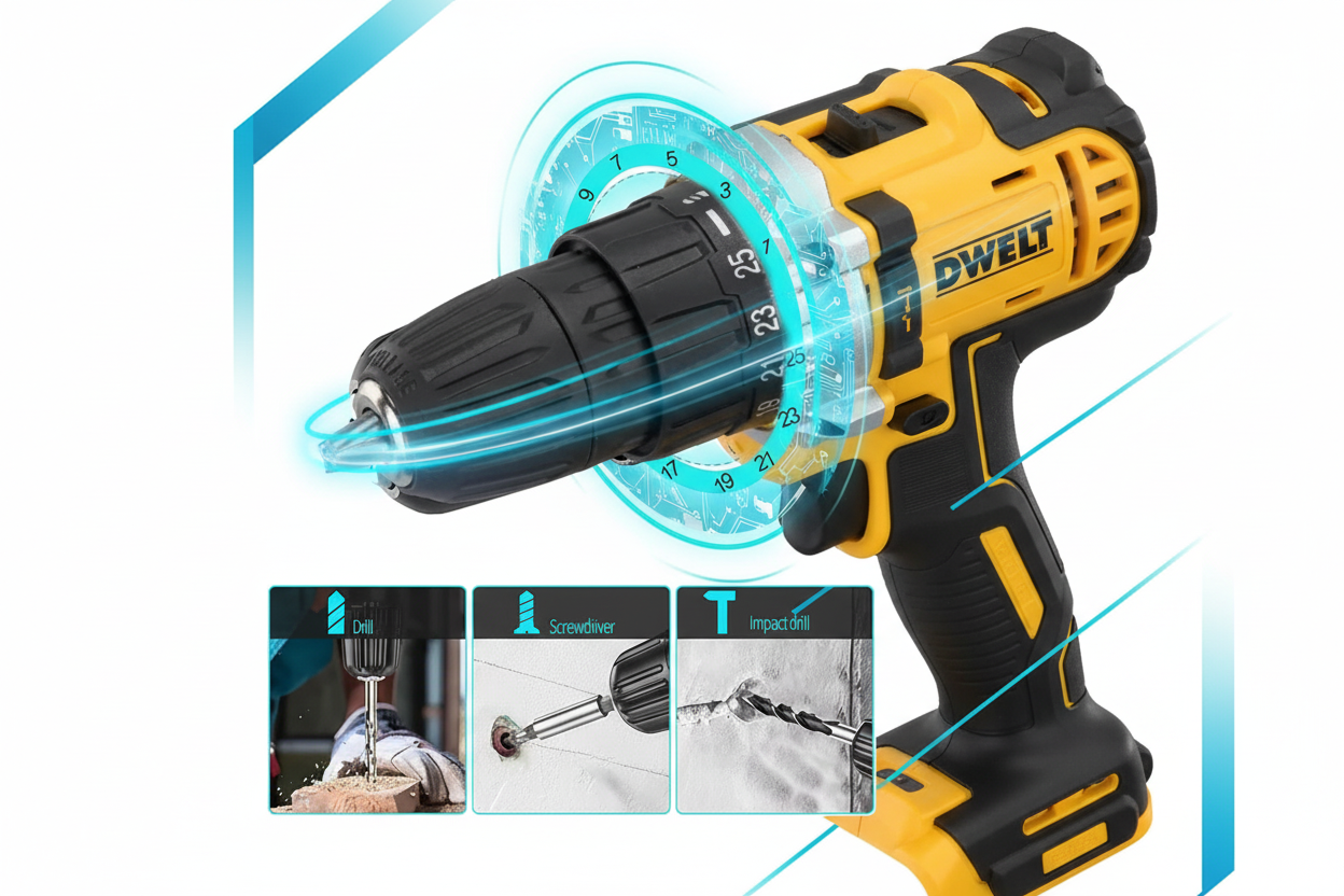 Brushed Impact Drill Lithium Battery High Torque Industrial Grade Hand Drill With Battery