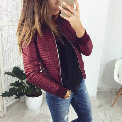 2026 Women's Slim Fit Long Sleeve Zip Cardigan Jacket